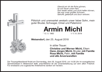 Anzeige von Armin Michl von MGO