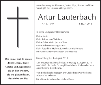 Anzeige von Artur Lauterbach von MGO