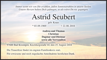 Anzeige von Astrid Seubert von MGO