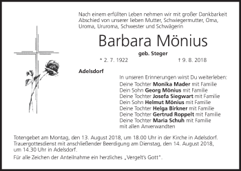 Anzeige von Barbara Mönius von MGO