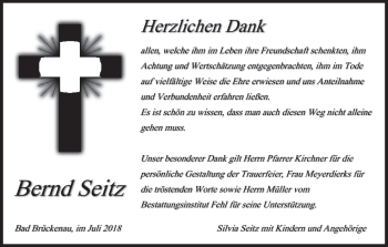 Anzeige von Bernd Seitz von MGO