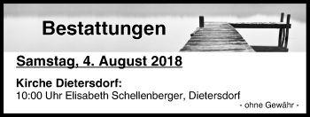 Anzeige von Bestattungen vom 04.08.2018 von MGO
