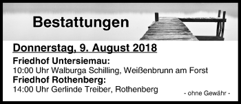 Anzeige von Bestattungen vom 09.08.2018 von MGO