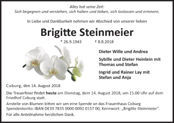 Anzeige von Brigitte Steinmeier von MGO