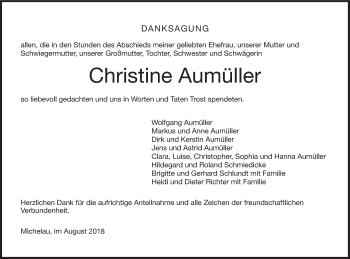 Anzeige von Christine Aumüller von MGO