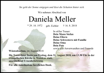 Anzeige von Daniela Meller von MGO