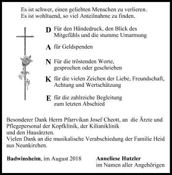 Anzeige von Danksagung  von MGO