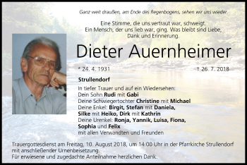 Anzeige von Dieter Auernheimer von MGO