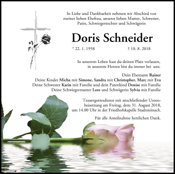 Anzeige von Doris Schneider von MGO