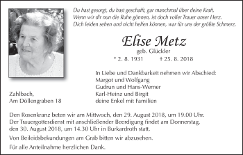 Anzeige von Elise Metz von MGO