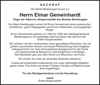 Anzeige von Elmar Gemeinhardt von MGO