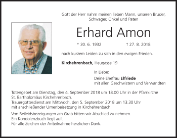 Anzeige von Erhard Amon von MGO