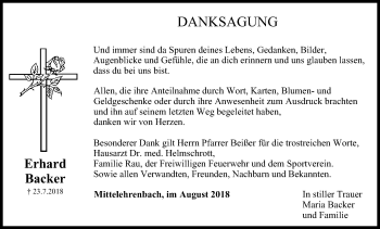 Anzeige von Erhard Backer von MGO