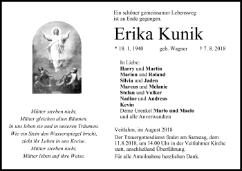 Anzeige von Erika Kunik von MGO