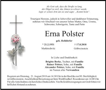 Anzeige von Erna Polster von MGO