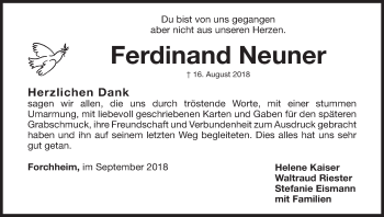 Anzeige von Ferdinand Neuner von MGO