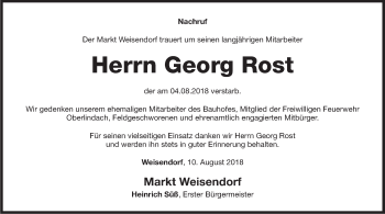 Anzeige von Georg Rost von MGO