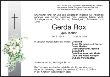Anzeige von Gerda Rox von MGO