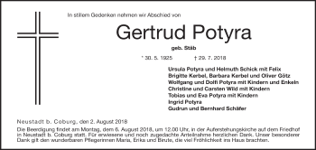 Anzeige von Gertrud Potyra von MGO