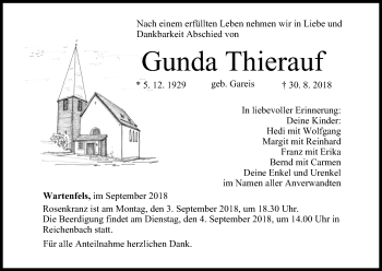Anzeige von Gunda Thierauf von MGO