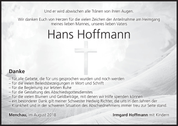 Anzeige von Hans Hoffmann von MGO
