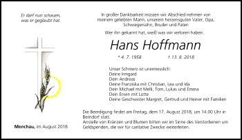 Anzeige von Hans Hoffmann von MGO
