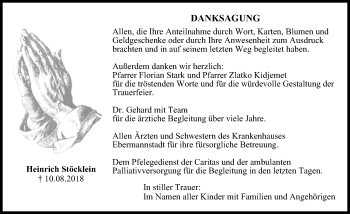 Anzeige von Heinrich Stöcklein von MGO