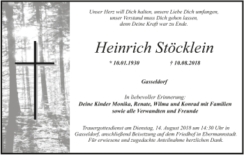 Anzeige von Heinrich Stöcklein von MGO