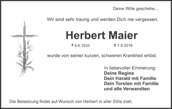 Anzeige von Herbert Maier von MGO