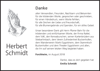 Anzeige von Herbert Schmidt von MGO