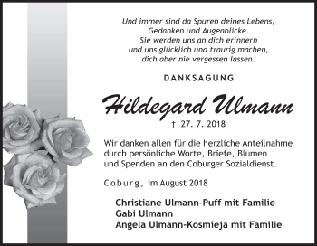 Anzeige von Hildegard Ulmann von MGO