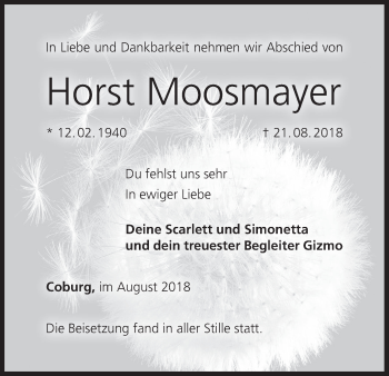 Anzeige von Horst Moosmayer von MGO