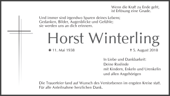 Anzeige von Horst Winterling von MGO
