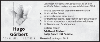 Anzeige von Hugo Görbert von MGO