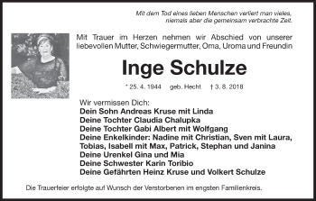 Anzeige von Inge Schulze von MGO