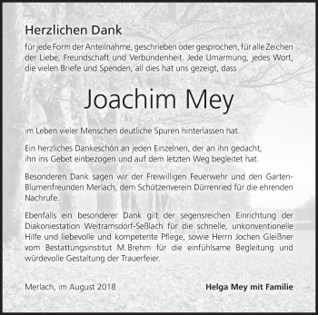 Anzeige von Joachim Mey von MGO