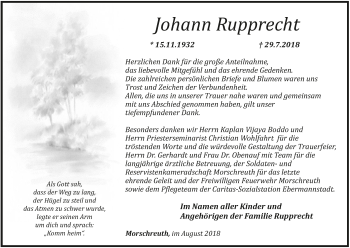 Anzeige von Johann Rupprecht von MGO