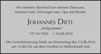 Anzeige von Johannes Dietl von MGO