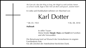 Anzeige von Karl Dotter von MGO