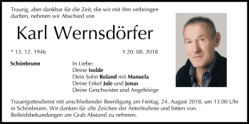 Anzeige von Karl Wernsdörfer von MGO