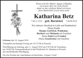 Anzeige von Katharina Betz von MGO