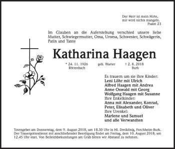 Anzeige von Katharina Haagen von MGO