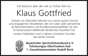 Anzeige von Klaus Gottfried von MGO