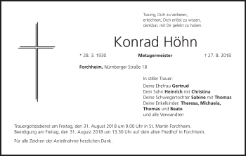 Anzeige von Konrad Höhn von MGO