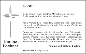 Anzeige von Lorenz Lochner von MGO