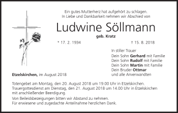 Anzeige von Ludwine Söllmann von MGO