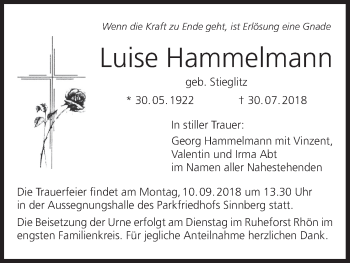 Anzeige von Luise Hammelmann von MGO