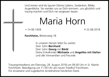 Anzeige von Maria Horn von MGO