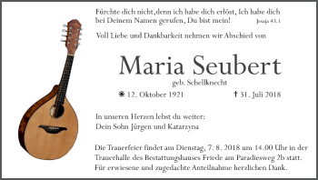 Anzeige von Maria Seubert von MGO