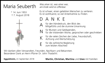 Anzeige von Maria Seuberth von MGO